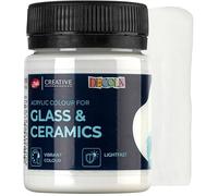 Peinture Porcelaine Blanc - 50ml Permanente pour Verre et Céramique - Haut Pouvoir Couvrant sur les Surfaces Foncées - KIT PEINTURE