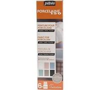 Peinture porcelaine - Coffret 6 couleurs - Pot 20ml - Mat craie - Tons pastel - Pébéo Porcelaine 150