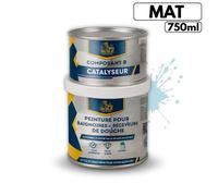 Peinture pour baignoire et salle de bain - BRICOSALVAJE - Bleu Brume Arctique - Mat - 750ml