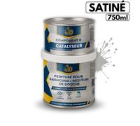 Peinture pour baignoire et salle de bain - BRICOSALVAJE - Gris Pierre Douce - Satiné - 750ml