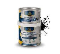Peinture pour baignoire et salle de bain - BRICOSALVAJE - Noir Ébène - Brillant - 750ml