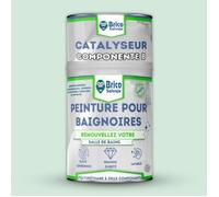BRICOSALVAJE Peinture pour baignoires finition brillante deux composants 600 + 150 ml | Application facile | Finition céramique (vert clair Crawford)