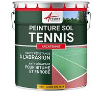 Peinture pour court de tennis béton poreux couleur ligne rénovation Anti dérapant salle de sport ARCATENNIS Jaune Signalisation RAL 1023 15 Kg jusqu a 30m2 pour 2 couches