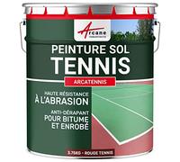Peinture pour court de tennis béton poreux couleur ligne rénovation Anti dérapant salle de sport ARCATENNIS Rouge tennis 3.75 Kg pour 7.5m2 en 2 couches