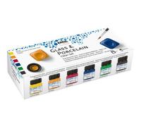 Peinture pour verre et porcelaine Clear, set 6 x 20 ml