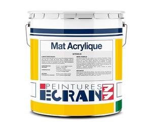 Peinture professionnelle mat, mur et plafond, intérieur, peinture opacifiante, sans odeur, Mat Acrylique ECRAN 77 4 litres