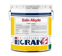 Peinture professionnelle satin, mur, plafond, boiserie, intérieur, extérieur, opacifiante, sans odeur, Satin Alkyde ECRAN 77 15 litres