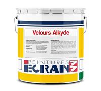 Peinture professionnelle velours, murs et plafonds, blanc, résine alkyde - Velours Alkyde ECRAN 77 1 litre Blanc