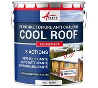 Peinture réfléchissante toiture anti chaleur - Cool Roof blanc isolant - ARCAREFLECT - 2.5 L Blanc
