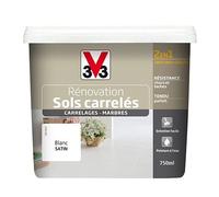 peinture rénovation sols carrelés blanc satiné 0.75 l - V33