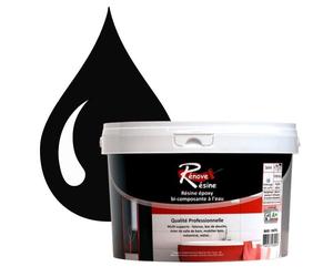 Peinture Résine 0.5L - Multisupport RAL 9005 - Noir foncé - Brillant - Étanche
