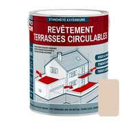 Peinture, résine d'étanchéité imperméabilisation terrasse circulable, balcon, sols extérieurs 2.5 litres Sable