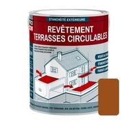 Peinture, résine d'étanchéité imperméabilisation terrasse circulable, balcon, sols extérieurs 2.5 litres Terre cuite
