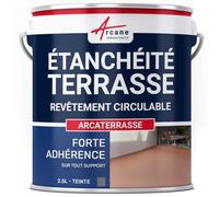 Peinture Résine d'Étanchéité Terrasse Extérieur 2.5 L Gris Basalte | Résine Circulable Antidérapante, Imperméabilise Terrasses, Balcons, Escaliers, Béton, Bois, Résiste Uv - Arcane Industries