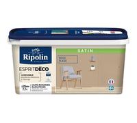 RIPOLIN - Peinture Intérieure Multi-Supports - Murs, Boiseries & Radiateurs - Ultra-Couvrante - Lessivable - Application Facile - Ecolabel - Satin - 2,5L - Beige Plage