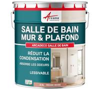 Peinture Salle de Bain Anti-Condensation Mur Plafond 2.5 L Rouge beige | Anti-Condensation, Limite les Moisissures, Lessivable, Murs et Plafonds, Salle de Bain, Mat - Arcane Industries