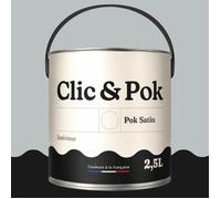 Peinture Satin - POK - Gris Perle - 2,5L - Lessivable - Acrylique - Intérieur