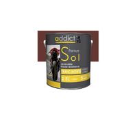 Peinture Semi-brillante - ADDICT - Rouge Brun - 2,5 L - Alkyde - Pour Sols Intérieurs/Extérieurs