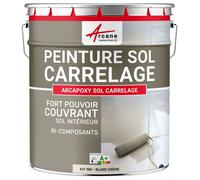 Peinture Sol Carrelage - Résine Carrelage - ARCAPOXY SOL CARRELAGE - 1 kg (jusqu'à 5 m² en 2 couches) Blanc Crème - RAL 9001