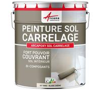 Peinture Sol Carrelage - Résine Carrelage - ARCAPOXY SOL CARRELAGE - 10 kg (jusqu'à 50 m² en 2 couches) Blanc Crème - RAL 9001