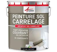 Peinture Sol Carrelage Résine Époxy - ARCAPOXY 2.5 kg Noir foncé | Résine Époxy Sols Carrelés, sans sous-Couche, Imperméabilise, Résiste aux Chocs, Taches et Chaleur - Arcane Industries