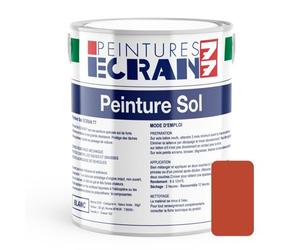 Peinture sol professionnelle, satin, peinture opacifiante, sans odeur, protège, décore, intérieur, extérieur, HydroSol ECRAN 77 5 litres Rouge (RAL 3013)