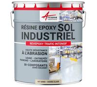 PEINTURE SOL - Résine Epoxy : REVEPOXY TRAFIC INTENSIF - 25 kg (jusqu'à 50 m² en 2 couches) Ivoire Clair - RAL 1015
