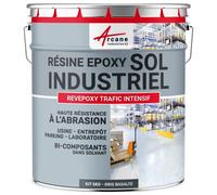 PEINTURE SOL : Résine Epoxy - Revêtement Sol Industriel et Sol Béton, usine, parking - REVEPOXY TRAFIC INTENSIF Gris basalte ral 7012 kit 5 Kg (jusqu'à 10m² pour 2 couches)