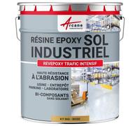 PEINTURE SOL : Résine Epoxy - Revêtement Sol Industriel et Sol Béton, usine, parking - REVEPOXY TRAFIC INTENSIF Beige ral 1001 kit 5 Kg (jusqu'à 10m² pour 2 couches)