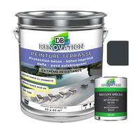 PEINTURE SOL TERRASSE DB-220 5KG Gris anthracite - Pour béton, pavé - Forte protection extérieure UV - Haute imperméabilité