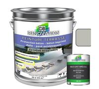 PEINTURE SOL TERRASSE DB-220 5KG Gris soie - Pour béton, pavé - Forte protection extérieure UV - Haute imperméabilité
