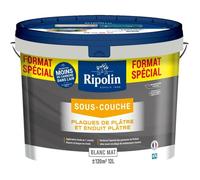 Ripolin 290380 Peinture sous-couche pour plaques de plâtre, Mat, Blanc, 12 L, qualité d'air fabrication France