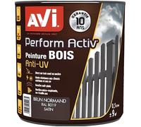 PEINTURE SPECIAL BOIS COULEUR BRUN NORMAND SATIN 0,5 L ANTI UV ET INTEMPERIES EXTERIEURS TRES LONGUE DUREE