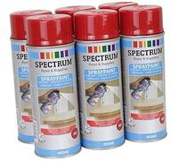 Peinture Spray Aérosol - Lot 6 - ROUGE - 400ml - Séchage rapide 10 min - Bois, Métal, PVC