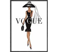 Peinture sur Toile 70x90cm Pas de Cadre Vintage Vogue Vanity Multi Coloré Fille Patron Affiches Noir Femme Mode Photos Salon