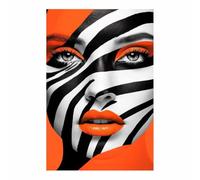 Peinture sur toile représentant une femme Femmes Élégant Tableau Affiche de pour Salle de Bain Chambre Salon(Orange 45)-70x100cm Sans cadre
