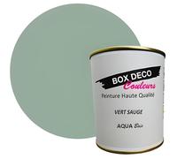 PEINTURE Teinte Vert Sauge meuble bois intérieur à base d acrylique aspect velours-satin Aqua Bois - 750 ml - 9m