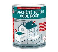 Peinture toiture étanche Cool Roof, peinture réfléchissante blanche 2.5 litres Blanc