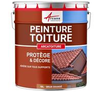 Peinture Toiture Tuiles et Ardoise Résiste UV 10 L Brun Orangé - RAL 8023