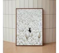 Peinture unique représentant un mouton noir parmi des moutons blancs, affiche artistique sur toile, impression murale, décoration esthétique pour bureau, chambre à coucher, 60 x 90 cm, sans cadre