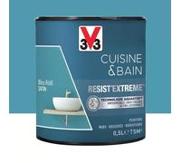 Peinture V33 Cuisine & Bain Resist'Extreme Satin Bleu atoll 0,5 L