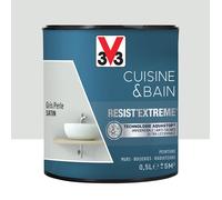 Peinture V33 Cuisine & Bain Resist'Extreme Satin Gris Perle 0,5 L