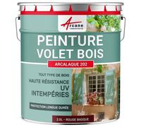 Peinture volet bois extérieur - Laque effet tendu longue durée - 2.5 L Rouge basque - Proche RAL 3011