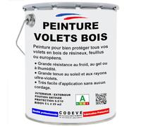 Peinture Volets Bois - Codeve Bois/RAL 9002 - Blanc gris - 20L - Intérieur/extérieur - Pour La Protection De Votre Volet, Persienne, Fenêtre, Portail Bois.