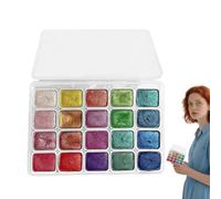 Peintures Aquarelle - Coffret De Peinture Aquarelle Avec 20 Couleurs,Fournitures Portatives de Papeterie Créative Pailletée pour Artistes Amateurs