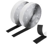 peiqiup Scratch Autocollant Double Face (20mm x 10m), Bande Scratch Adhésive, Pour Mur, Sol, Métal, Plastique, Ménage, Bricolage, Puissant Réutilisable, Noir