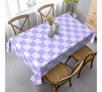 peiyeety Nappe rectangulaire à Carreaux Violet Pastel 152 x 228 cm, Tissu décoratif Infroissable pour Salle à Manger, fête, intérieur ou extérieur