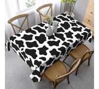 peiyeety Nappe rectangulaire Noire et Blanche à imprimé Vache 152 x 228 cm, Tissu décoratif Infroissable pour Salle à Manger, fête, intérieur ou extérieur