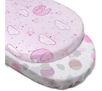 PEKITAS Drap-housse 75 x 33 cm / 72 x 33 cm réglable matelas nacelle / poussette bébé enfants filles avec élastique s'adapte à Julius Zöllner, Träumeland, Alvi, FabiMax
