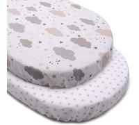PEKITAS Lot 2 Draps 75x33 cm / 72x33 cm réglable pour matelas nacelle / chariot / poussette bebe enfants avec élastique s'adapte à Julius Zöllner, Träumeland, Alvi, FabiMax